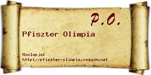 Pfiszter Olimpia névjegykártya